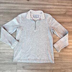 Orvis Women's Gray Long Sleeve Collared Quarter‎ Zip Sweatshirt Size Medium